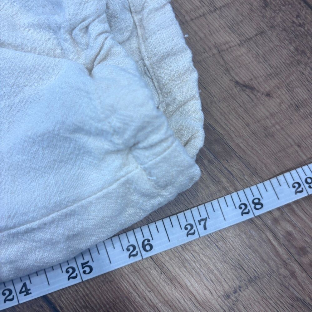 Anthropologie Ivory Cargo Pants Linen Blend Jogger Convertible Cinch Cream Sz M - Picture 8 of 9